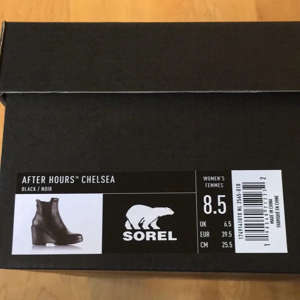 SOREL | After Hours Chelsea Boot Wedge Weatherproof Black Leather